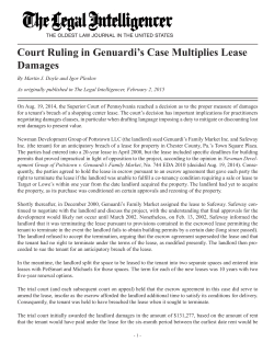 Court Ruling in Genuardi`s Case Multiplies Lease Damages