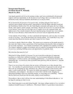 McInally Inauguration speech 031414