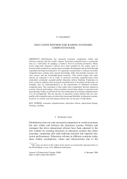 EDUCATION REFORM FOR RAISING ECONOMIC