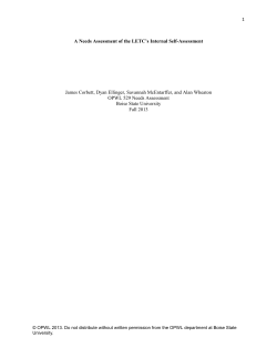 1 A Needs Assessment of the LETC`s Internal Self