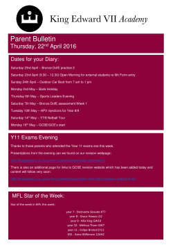 Parent Bulletin - King Edward VII Academy