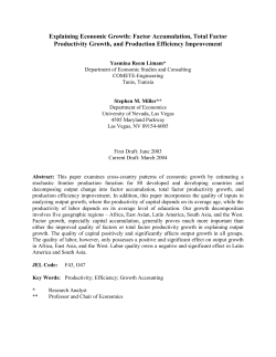 Explaining Economic Growth: Factor Accumulation, Total Factor