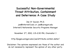 Successful Non-Governmental Threat Attribution, Containment and