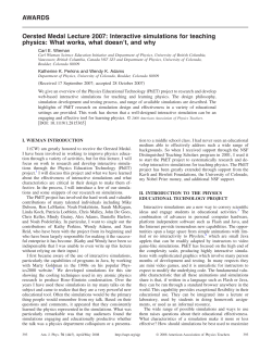 Oersted Medal Lecture 2007: Interactive simulations for teaching