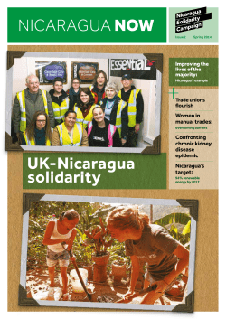 Nicaragua Now, Spring 2014. - Nicaragua Solidarity Campaign