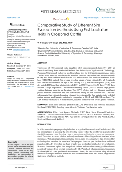 Comparative Study of Different Sire Evaluation Methods Using First