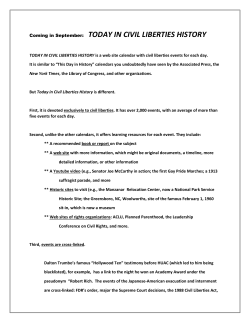 Coming in September: TODAY IN CIVIL LIBERTIES