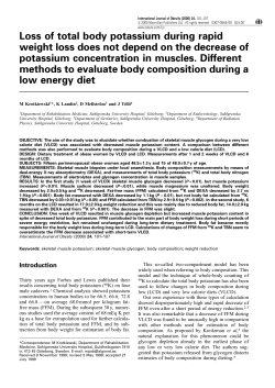 Loss of total body potassium during rapid weight loss does
