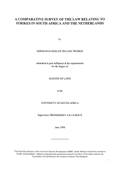 a comparative survey of the law relating to strikes in south africa and