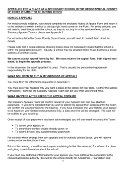 1 appealing for a place at a secondary school in the geographical