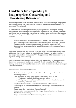 Guidelines for Responding to Inappropriate, Concerning and