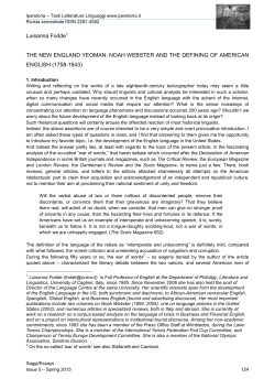 Luisanna Fodde THE NEW ENGLAND YEOMAN: NOAH WEBSTER