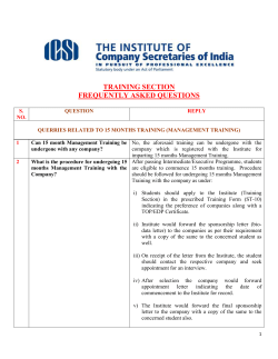 training section frequently asked questions