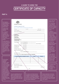 certificate of capacity