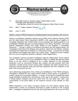 To: Honorable Carlos A. Gimenez, Mayor, Miami