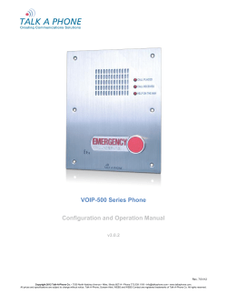 VOIP-500 Series Phone - Configuration and Operation