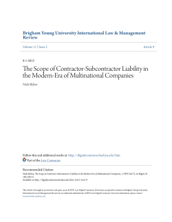 The Scope of Contractor-Subcontractor Liability in the Modern