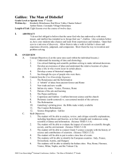 Galileo: The Man of Disbelief