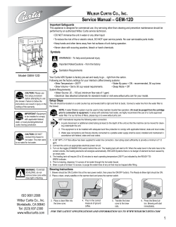 Service Manual &ndash; GEM-12D