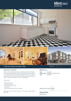 12/50 Carr Street COOGEE, NSW DIRECTLY OPPOSITE COOGEE
