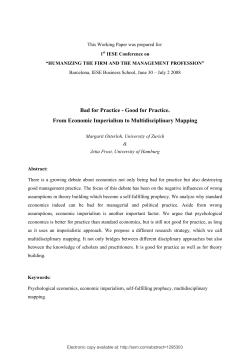 Bad for Practice - Good for Practice. From Economic Imperialism to