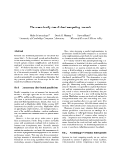 The seven deadly sins of cloud computing research