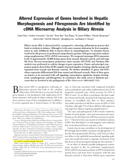 Altered Expression of Genes Involved in Hepatic Morphogenesis