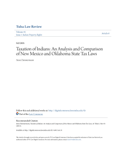 Taxation of Indians: An Analysis and Comparison of New Mexico