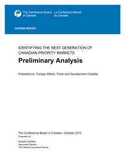 Preliminary Analysis - The Conference Board of Canada