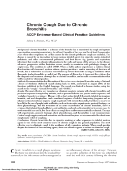 Chronic Cough Due to Chronic Bronchitis