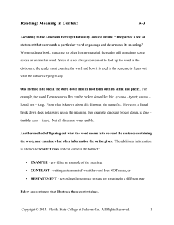 R-3 Meaning in Context - Florida State College at Jacksonville