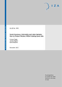 Social Insurance, Informality and Labor Markets: How to Protect