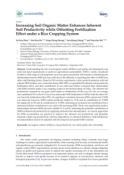 Increasing Soil Organic Matter Enhances Inherent Soil Productivity