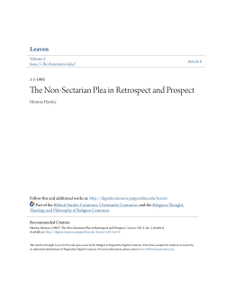 The Non-Sectarian Plea in Retrospect and Prospect