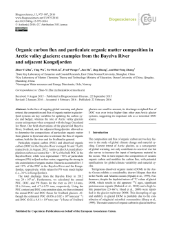 Organic carbon flux and particulate organic matter composition in