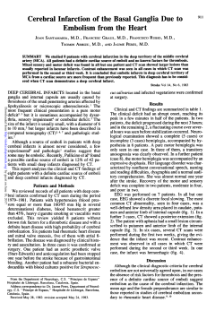 Cerebral Infarction of the Basal Ganglia Due to Embolism from the