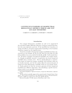 continuous families of isospectral riemannian metrics which