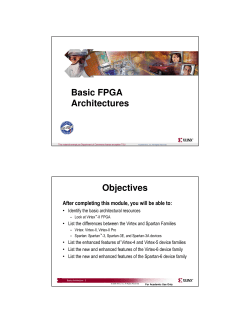 Basic FPGA Architectures Objectives