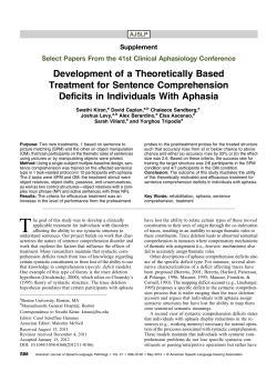 Development of a Theoretically Based Treatment for Sentence