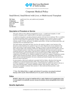 Small Bowel, Small Bowel with Liver, or Multivisceral
