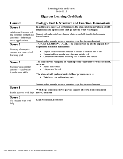 Rigorous Learning Goal/Scale Course