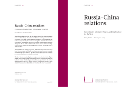 Russia-China relations - Ulkopoliittinen instituutti