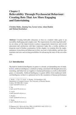 Believability Through Psychosocial Behaviour: Creating Bots That
