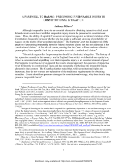 a farewell to harms: presuming irreparable