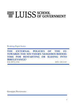 The external policies of the EU towards the southern neighbourhood