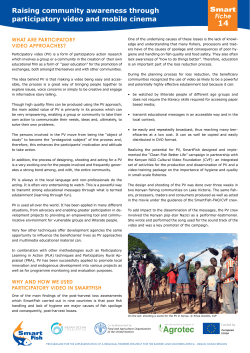 Raising community awareness through participatory video and