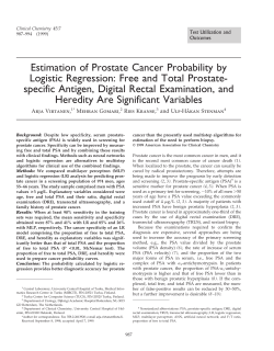 Estimation of Prostate Cancer Probability by Logistic Regression