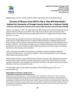 Habitat for Humanity of Orange County Partners with City of