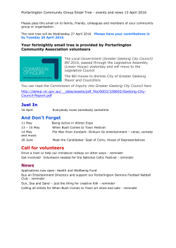 Just In And Don`t Forget Call for volunteers News