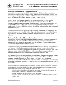 Summary of the Geneva Conventions of 1949 and Their Additional